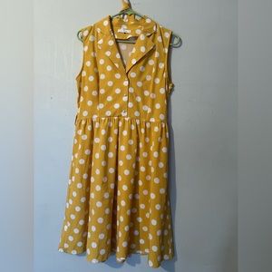 Yellow polka dot dress. Size medium